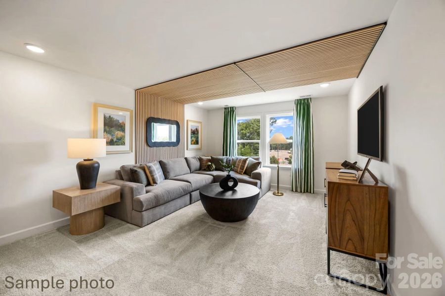 3rd floor media room with full bath