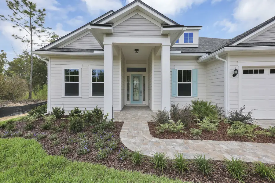 Representative exterior details of a home built from the Avondale by Riverside Homes in Hidden Creek at SilverLeaf 80' Series, St. Augustine (Image 3).