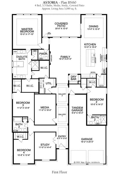 2D floor plan layout for the Astoria by Landon Homes in Fields - Brookside North, Frisco, TX (Image 3). 2D floor plan layout for the Astoria by Landon Homes in Fields - Brookside North, Frisco, TX (Image 3).