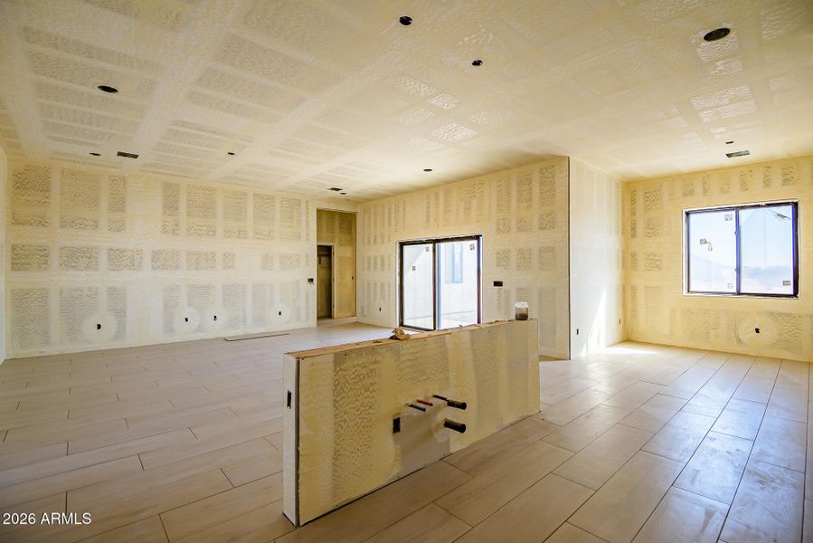 Kitchen looking onto greatroom