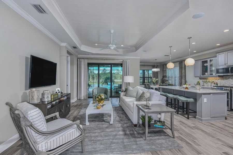 Furnished interior view inside a new home in Boca Royale Golf and Country Club at Wellen Park, Englewood (Image 17). Furnished interior view inside a new home in Boca Royale Golf and Country Club at Wellen Park, Englewood (Image 17).