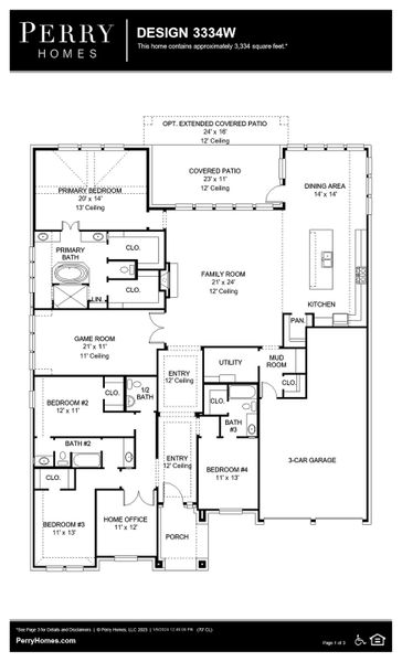 Floor Plan for 3334W