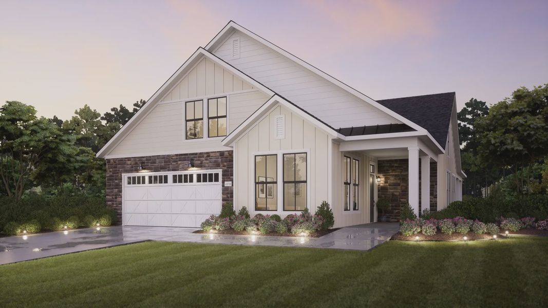 Representative exterior photo of a completed home built from the Verona by Epcon Communities in The Courtyards at Walters Farm, Huntersville, NC (Image 17).