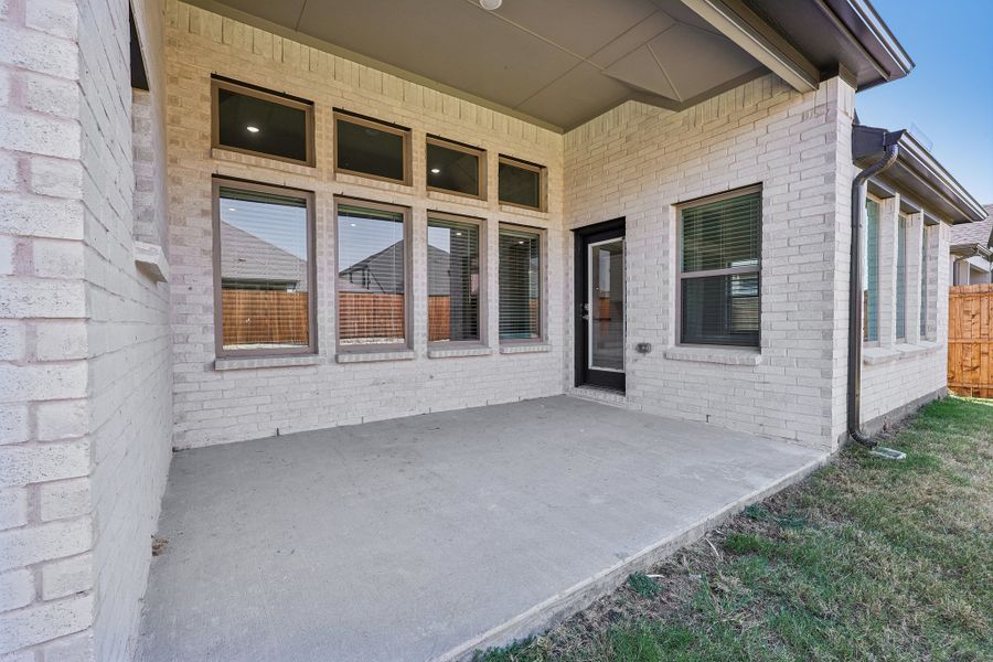 Covered Patio in the Gilmour II home plan by Trophy Signature Homes