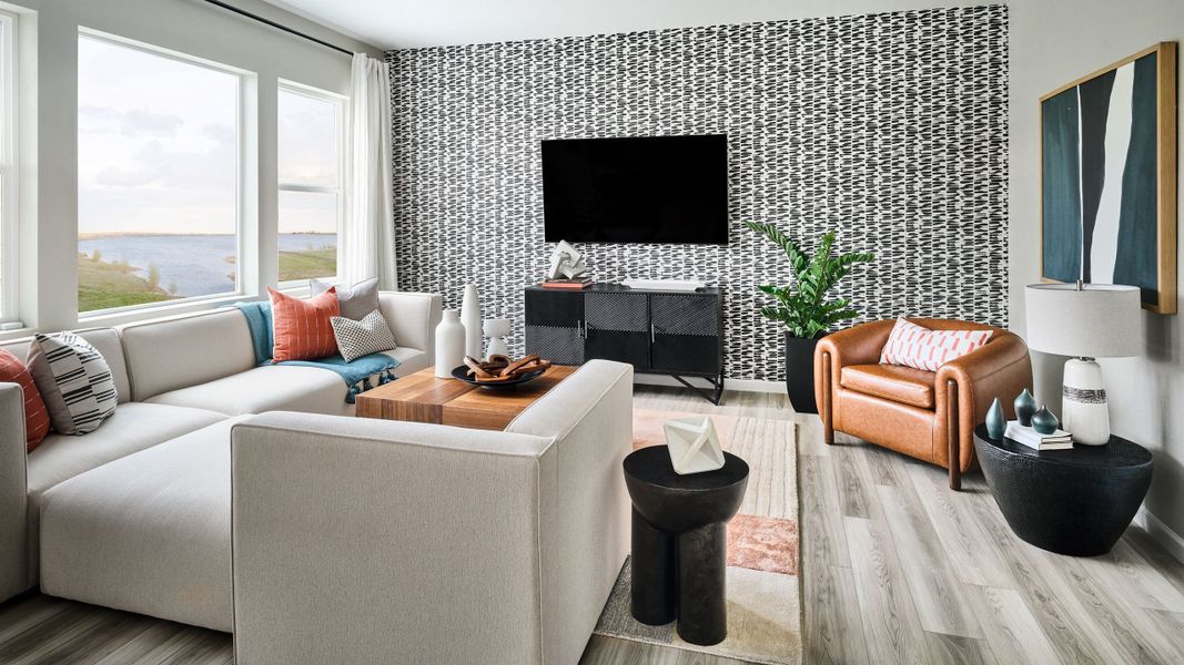 Representative furnished interior of a home built from the Granby by Taylor Morrison in Sterling Ranch Ascent Village, Littleton (Image 5).