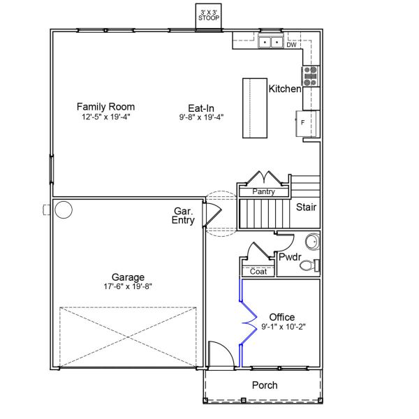 2D floor plan layout of this home in Bell West, Kernersville, NC (Image 2).