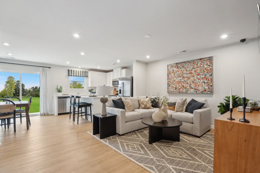 Representative furnished interior of a home built from the The Rutledge by Stanley Martin Homes in Essence at Trinity Townhomes, Columbia (Image 38).