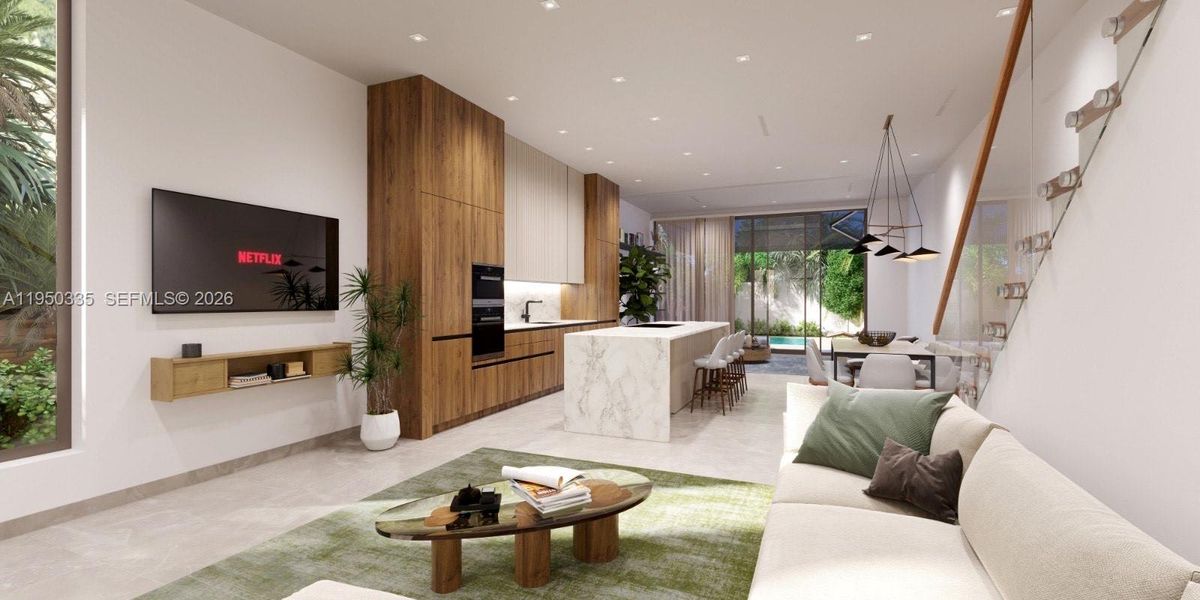 Furnished interior view inside a new home in , Miami (Image 3).