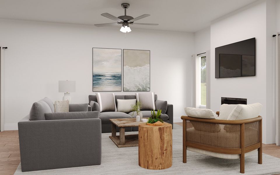 Representative furnished interior of a home built from the Bluebell by Beazer Homes in Saratoga, Aubrey (Image 8).