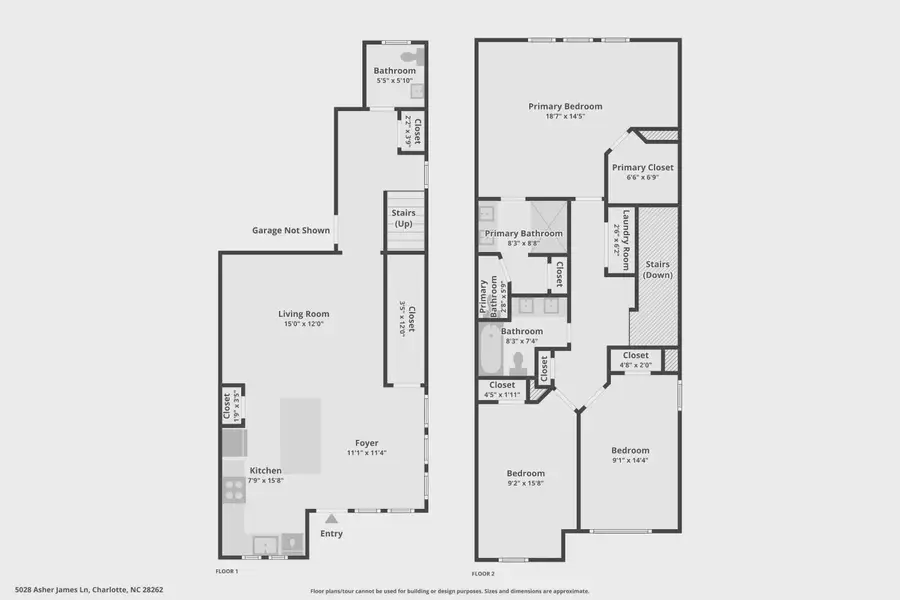 2D floor plan layout of this home in Odell Park, Charlotte, NC (Image 4).