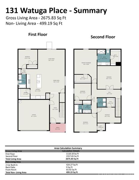 2D floor plan layout of this home in Sullivan Farm, Statesville, NC (Image 5).