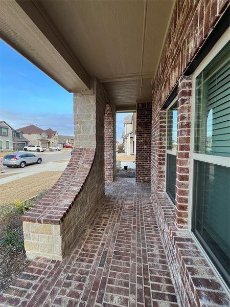 Front porch with a residential view Front porch with a residential view