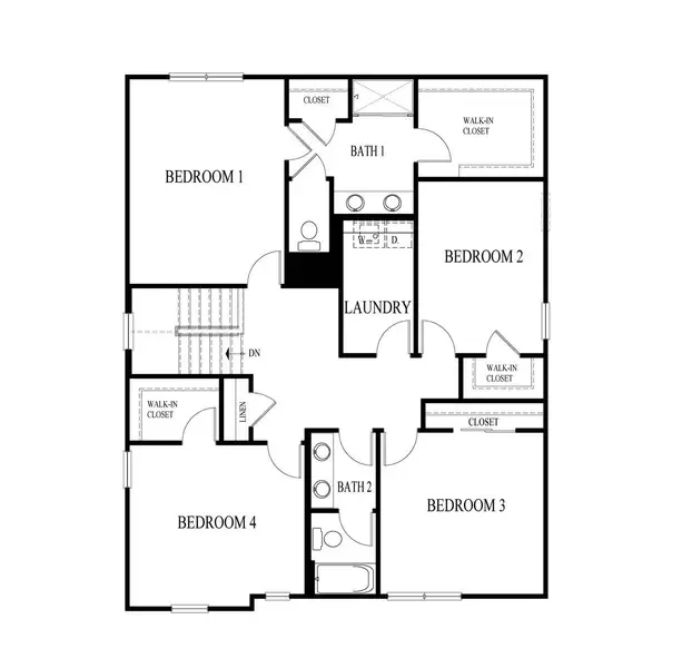 2D floor plan layout for the Holcombe by D.R. Horton in Peachtree Meadows, Rockwall, TX (Image 4).