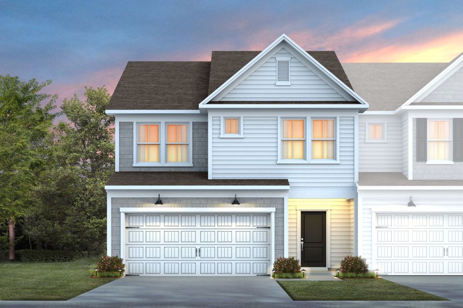Front exterior of a new home in Saunders Farm, Willow Spring, NC, highlighting curb appeal (Image 1). Front exterior of a new home in Saunders Farm, Willow Spring, NC, highlighting curb appeal (Image 1).