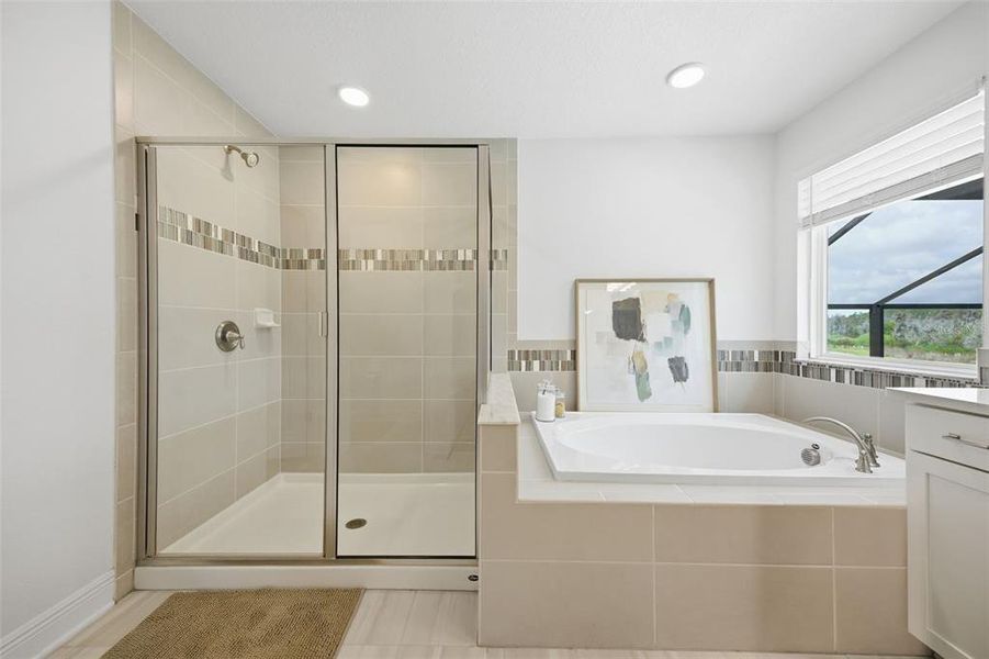 Furnished interior view inside a new home in Whispering Oaks Preserve, Wesley Chapel (Image 48). Furnished interior view inside a new home in Whispering Oaks Preserve, Wesley Chapel (Image 48).