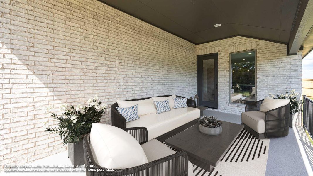 Exterior details and patio area of a home in The Colony, Bastrop (Image 11).