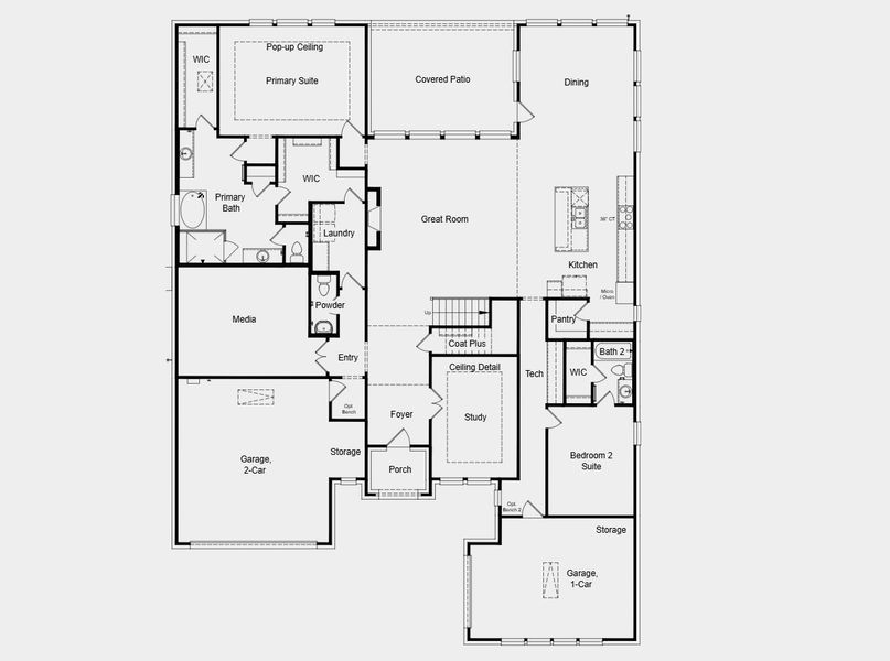2D floor plan layout for the Kingston by Taylor Morrison in The Ridge at Northlake 70s, Northlake, TX (Image 5).