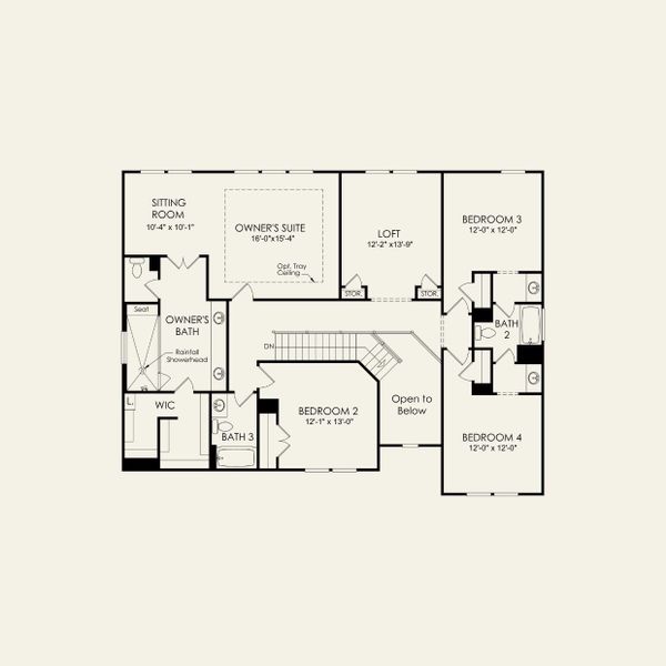 2D floor plan layout for the Gatefield by Pulte Homes in The Retreat at Carolina Ridge, Harrisburg, NC (Image 8).