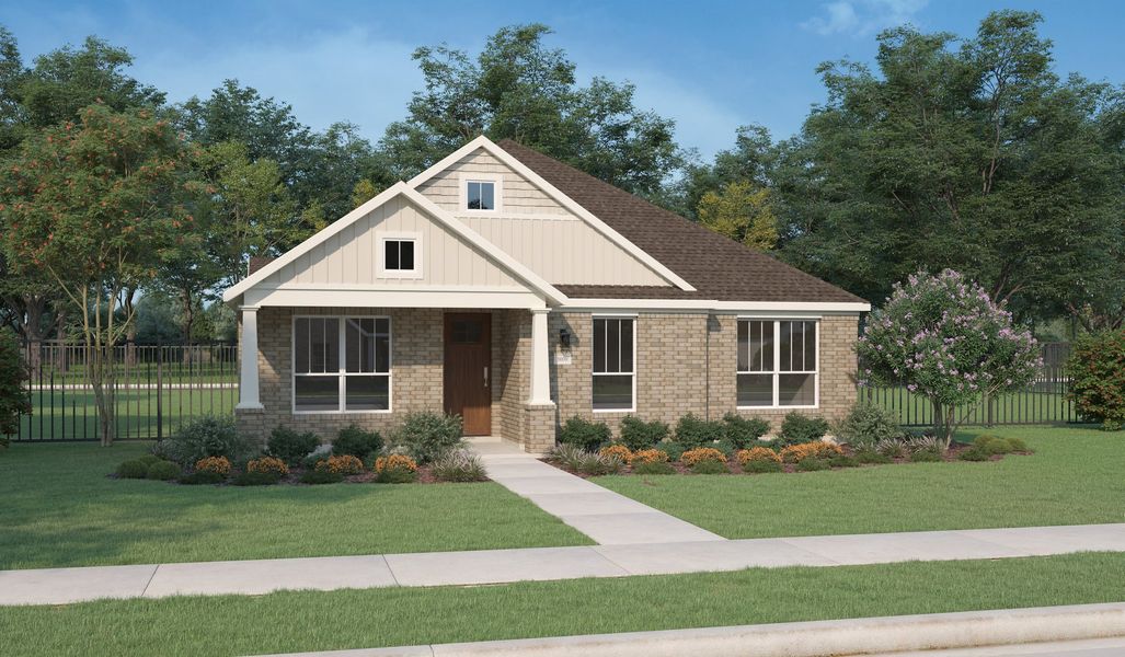 Front exterior of a new home in Dove Hollow, Waxahachie, TX, highlighting curb appeal (Image 2). Front exterior of a new home in Dove Hollow, Waxahachie, TX, highlighting curb appeal (Image 2).