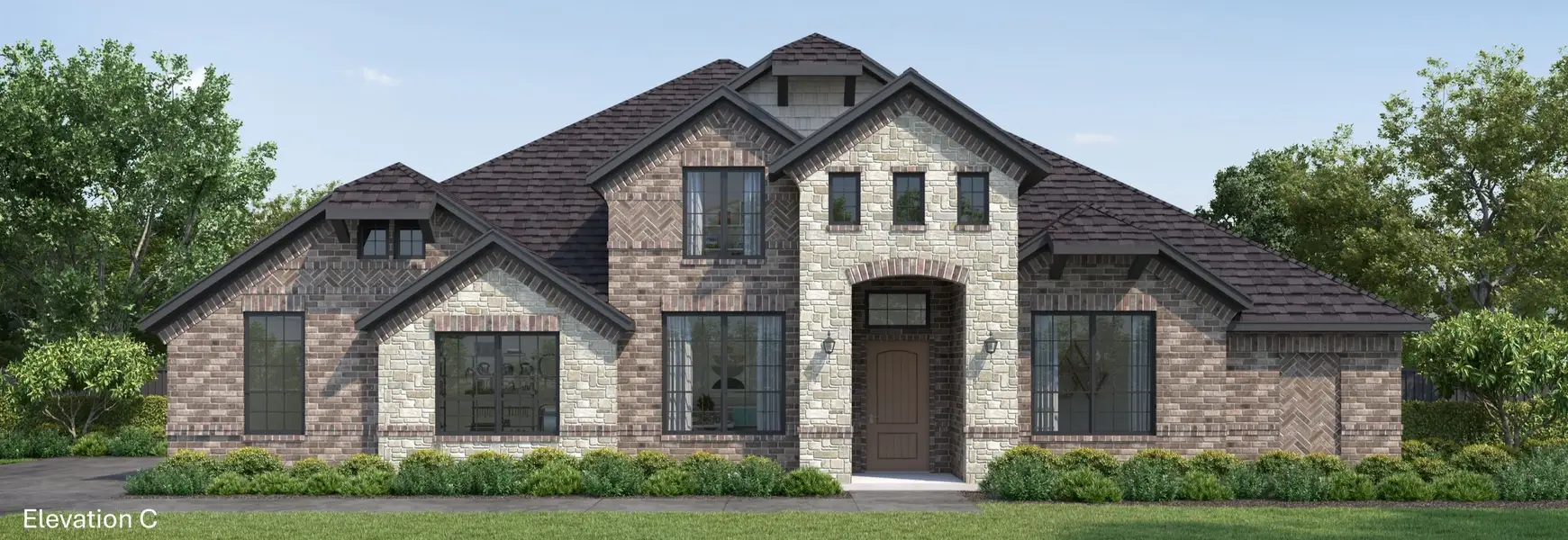 Front exterior of a new home in Lakeview Estates, Canton, TX, highlighting curb appeal (Image 5). Front exterior of a new home in Lakeview Estates, Canton, TX, highlighting curb appeal (Image 5).