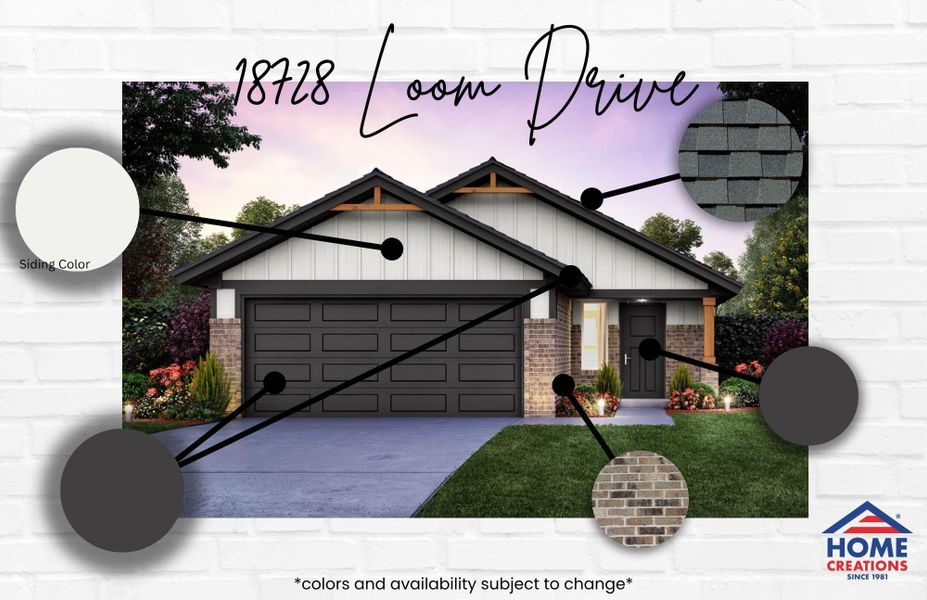 Sample of building materials used in homes in The Enclave at Spring Branch, Montgomery (Image 23).