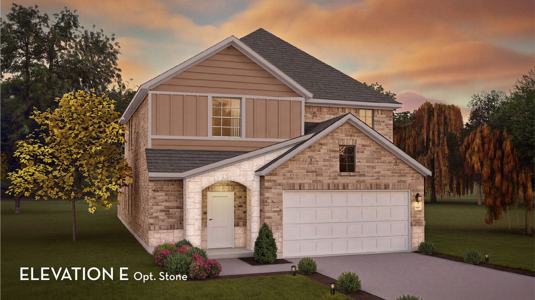 Representative exterior photo of a completed home built from the Alder by CastleRock Communities in Willow View, Converse, TX (Image 4).