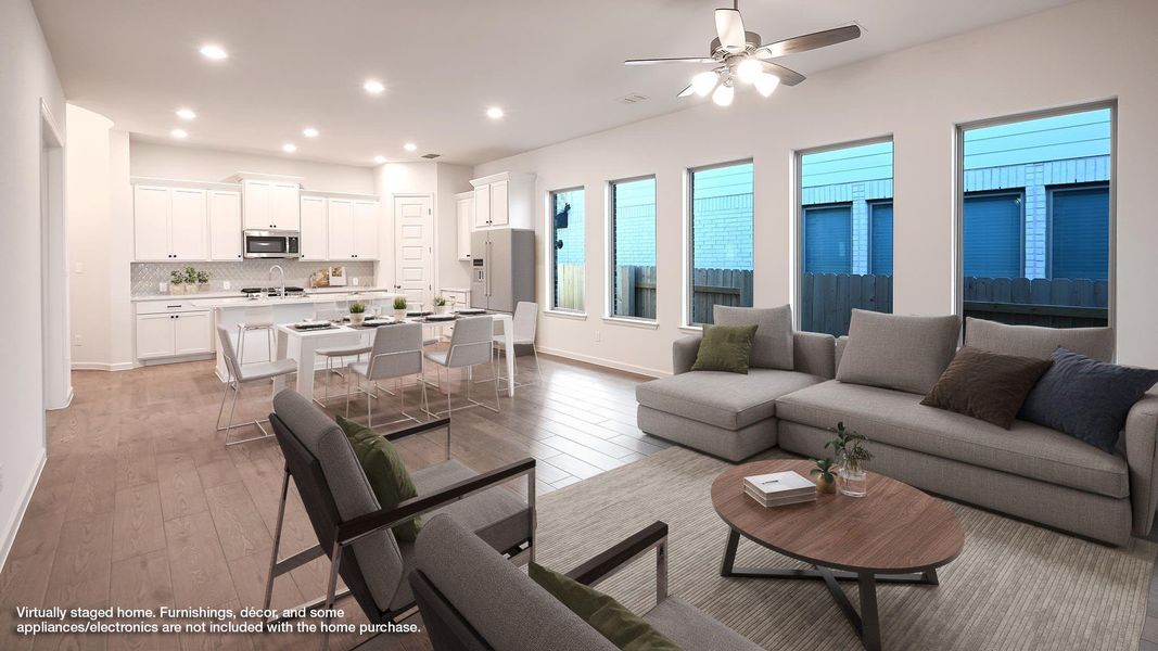 Furnished interior view inside a new home in Crosswinds, Kyle (Image 10).