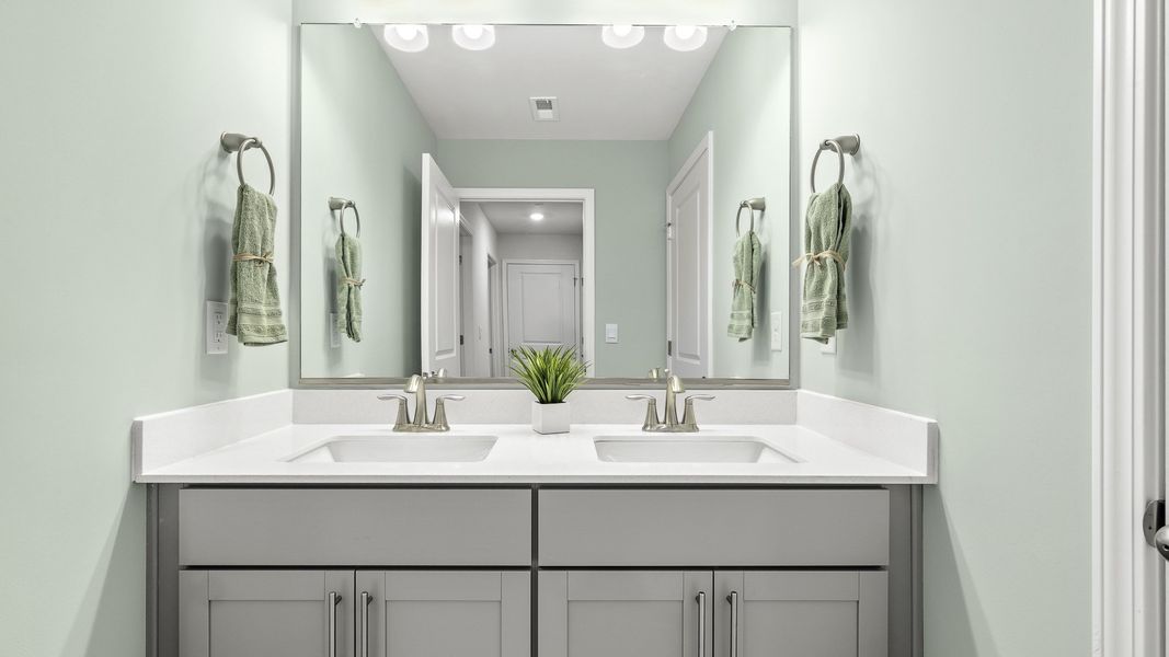 Furnished interior view inside a new home in The Meadows at Kinsley, Jamestown (Image 19). Furnished interior view inside a new home in The Meadows at Kinsley, Jamestown (Image 19).