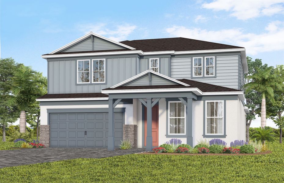 Representative exterior photo of a completed home built from the Ruby by Pulte Homes in Lakehaven Estates, Clermont, FL (Image 2). Representative exterior photo of a completed home built from the Ruby by Pulte Homes in Lakehaven Estates, Clermont, FL (Image 2).