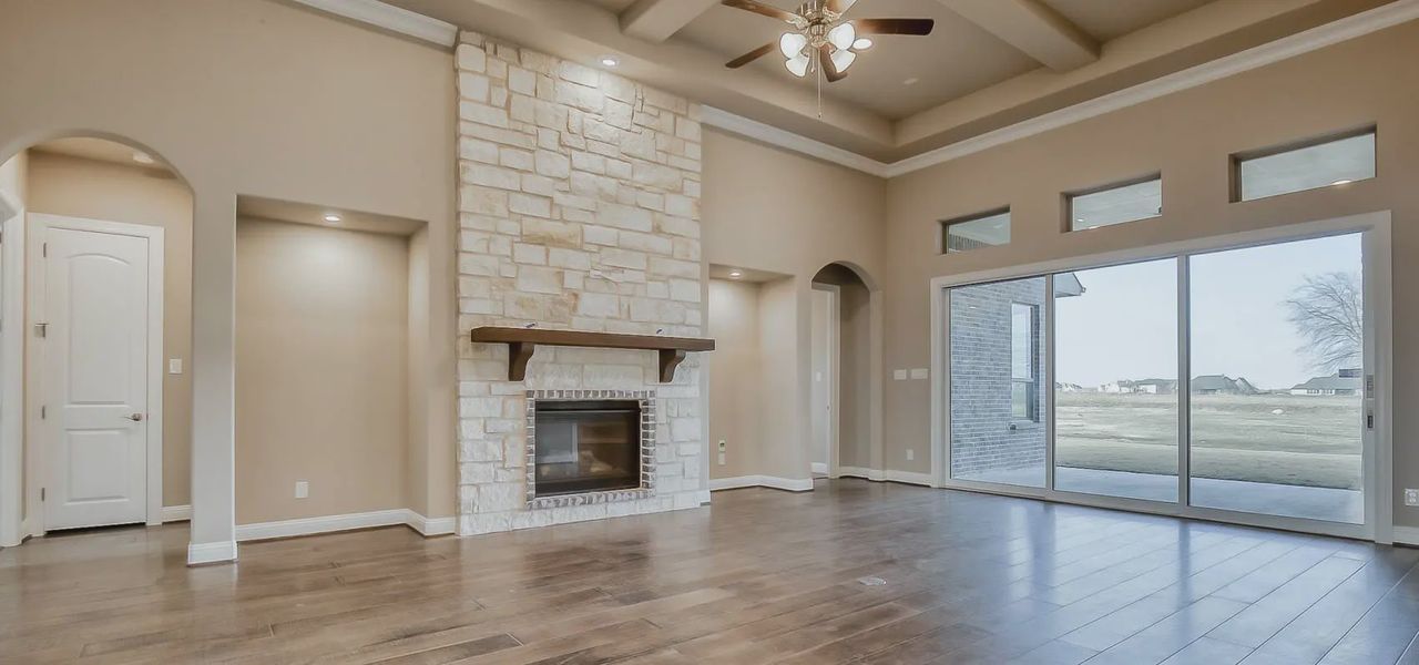 Representative unfurnished interior of a home built from the Loures by Chesmar Homes in Lakeway Estates, Waxahachie (Image 6). Representative unfurnished interior of a home built from the Loures by Chesmar Homes in Lakeway Estates, Waxahachie (Image 6).
