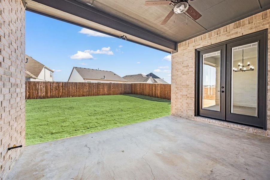 Exterior details and patio area of a home in Parks of Aledo, Aledo (Image 3).