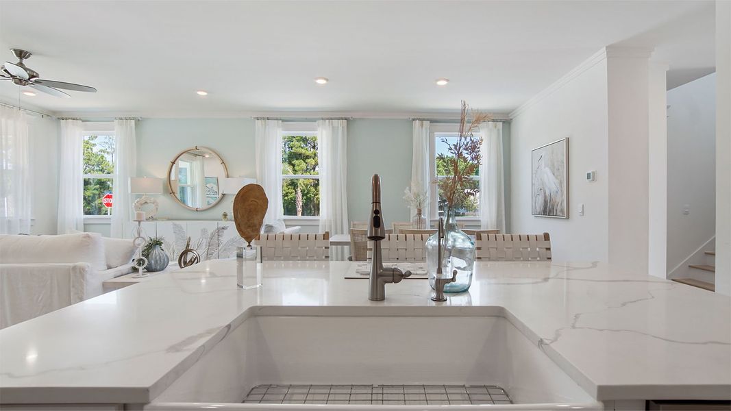Representative furnished interior of a home built from the Brayden by D.R. Horton in Parkside, Santa Rosa Beach (Image 12).