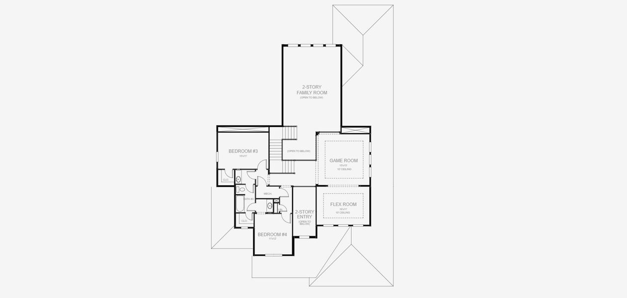 2D floor plan layout for the 3638F by Perry Homes in Sanctuary at Seaire, Parrish, FL (Image 3).