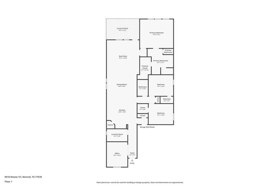 2D floor plan layout of this home in Meridiana 40'/45', Manvel, TX (Image 5).