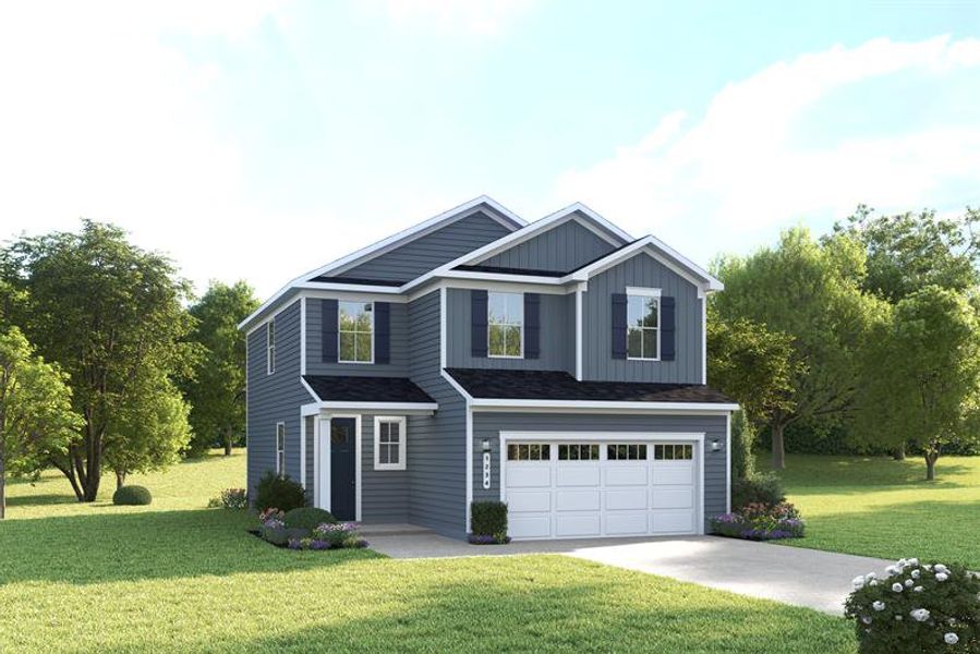 Representative exterior photo of a completed home built from the Barron by Ryan Homes in Cainhoy Preserve, Huger, SC (Image 1). Representative exterior photo of a completed home built from the Barron by Ryan Homes in Cainhoy Preserve, Huger, SC (Image 1).