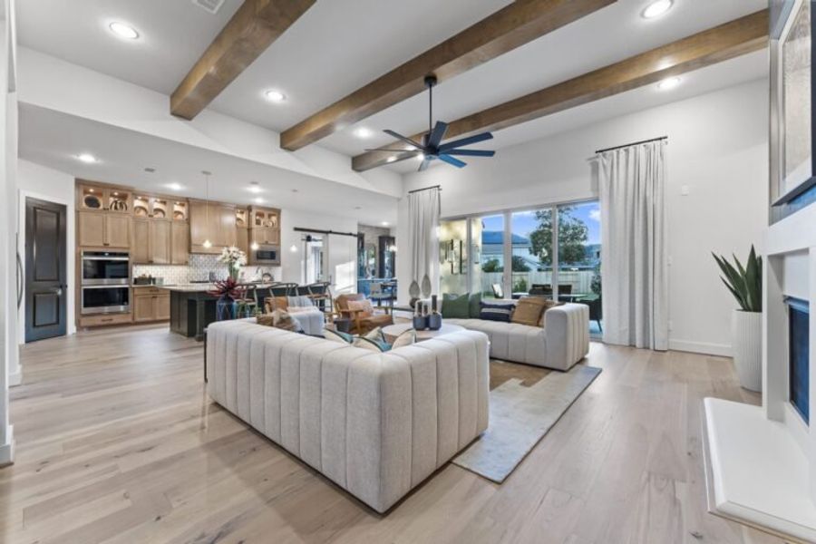 Open-concept kitchen and dining in new construction home San Antonio with spacious layout Open-concept kitchen and dining in new construction home San Antonio with spacious layout