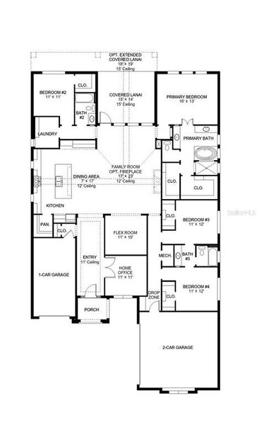 2D floor plan layout of this home in Turnleaf 60', Punta Gorda, FL (Image 2).