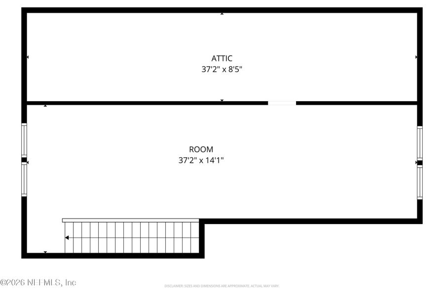 2D floor plan layout of this home in Palm Coast Homes, Palm Coast, FL (Image 6).