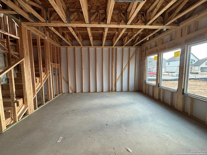 In-progress construction of a new home in The Heights at Saddlebrook Ranch 60's, Schertz, TX (Image 14).