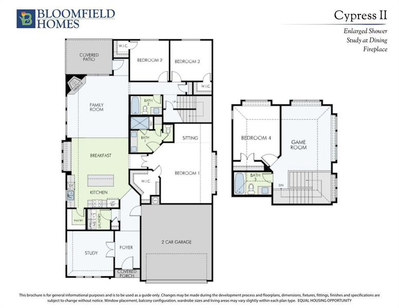 2D floor plan layout of this home in Sable Creek, Sanger, TX (Image 2).
