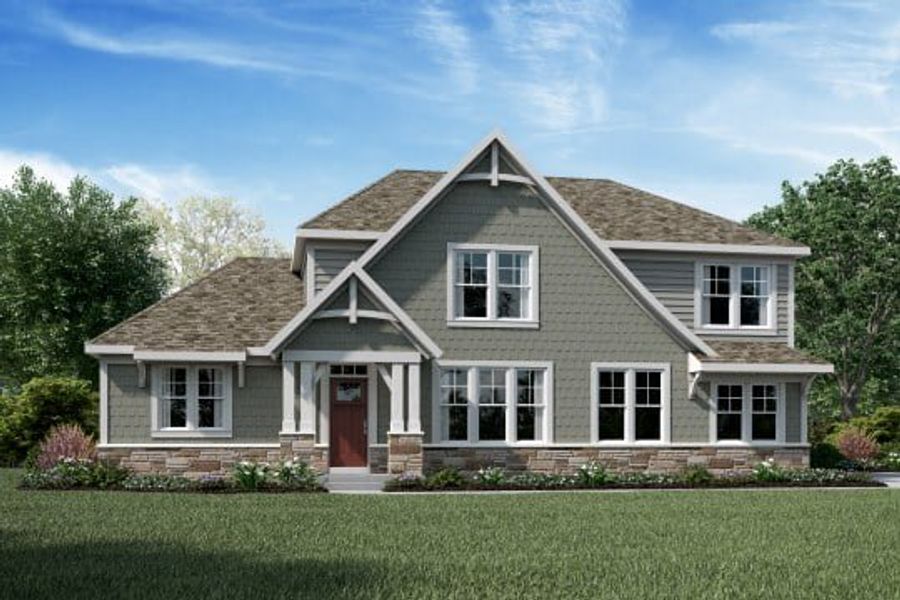 Representative exterior photo of a completed home built from the Leland by Fischer Homes in Watson at Flowers Plantation, Clayton, NC (Image 9).