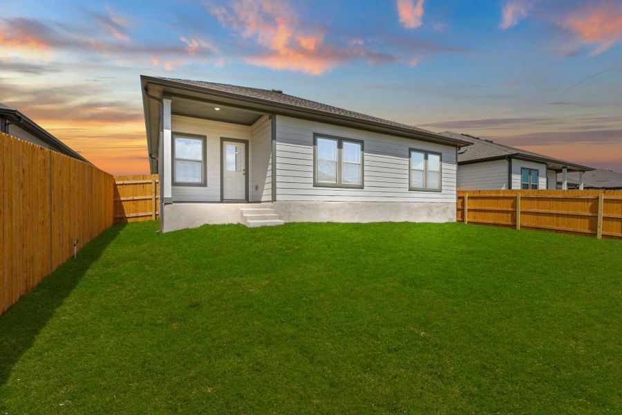 Rear of Home and Private Backyard