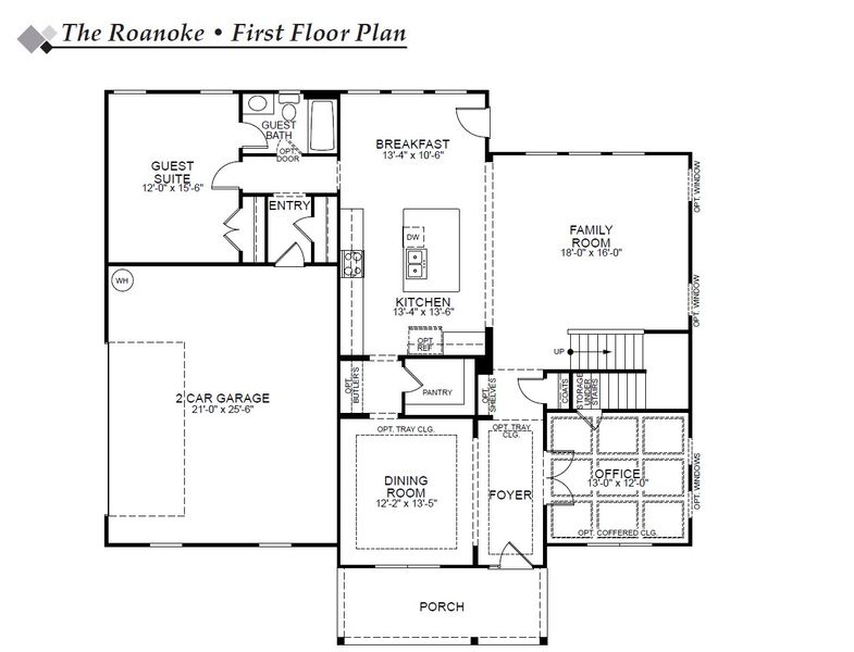 2D floor plan layout for the Roanoke by Eastwood Homes in High Springs, Clayton, NC (Image 3). 2D floor plan layout for the Roanoke by Eastwood Homes in High Springs, Clayton, NC (Image 3).