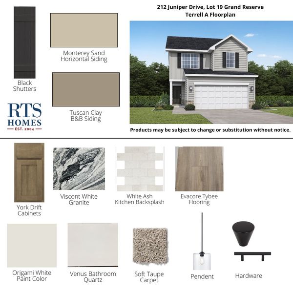 2D floor plan layout of this home in Grand Reserve, Hinesville, GA (Image 5).