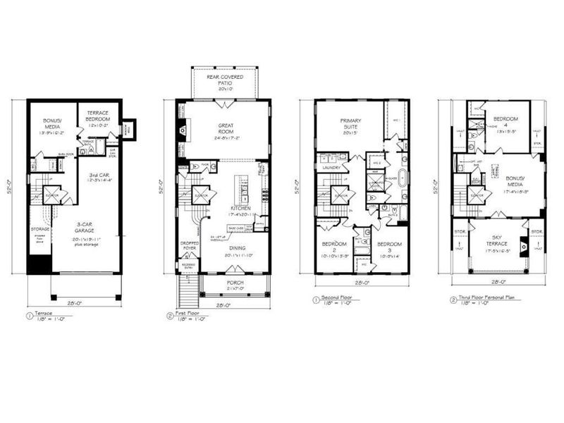2D floor plan layout of this home in Laurel View, Suwanee, GA (Image 6).