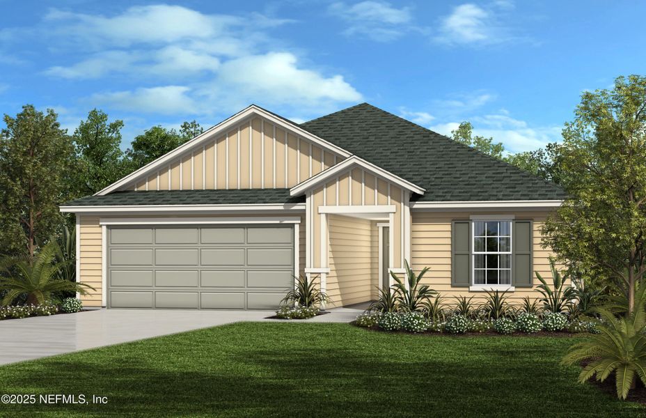 Front exterior of a new home in Anabelle Island - Executive Series, Green Cove Springs, FL, highlighting curb appeal (Image 1).