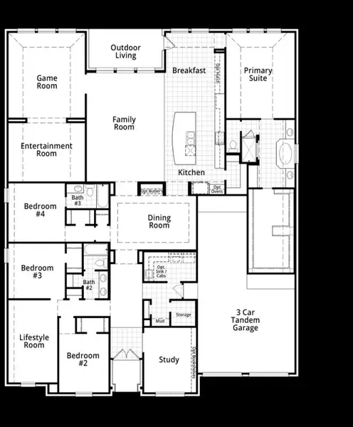 2D floor plan layout of this home in StarView, Prosper, TX (Image 2).