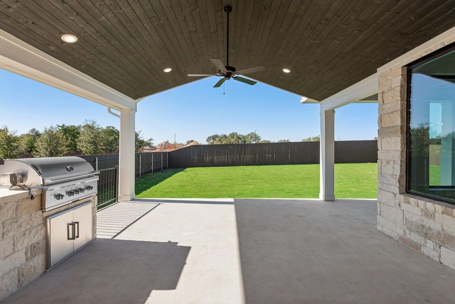 Exterior details and patio area of a home in Riverstone, Georgetown (Image 4).