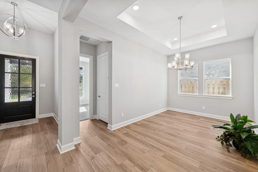 EXAMPLE PHOTO:  With treyed ceiling this room can serve as a Study (will be enclosed with doors) or it can be a Formal Dining area!