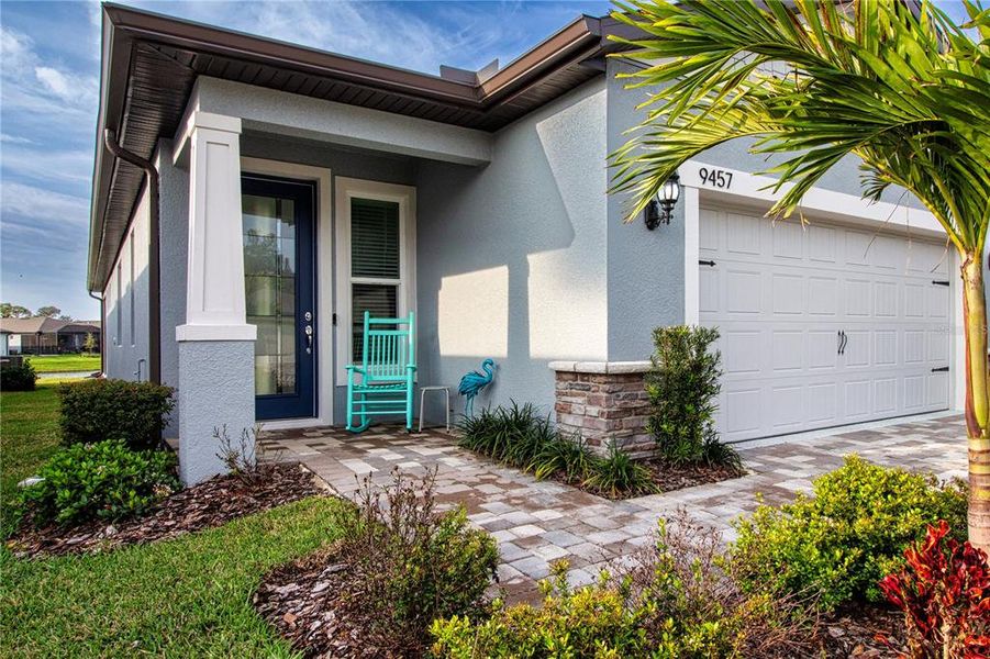 Exterior details and patio area of a home in Del Webb BayView, Parrish (Image 24).